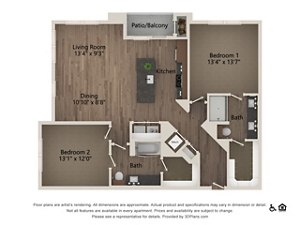 2 beds, 2 baths, 1,276 sqft, $2,825