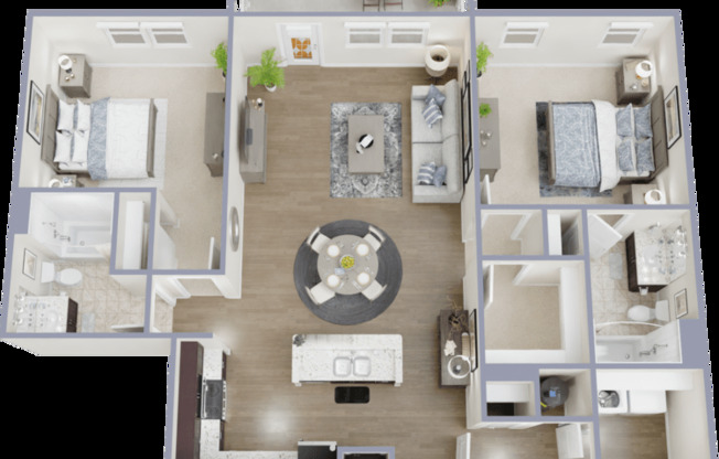 2 beds, 2 baths, 1,156 sqft, $1,604