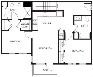 2 beds, 2 baths, 1,094 sqft, $2,304