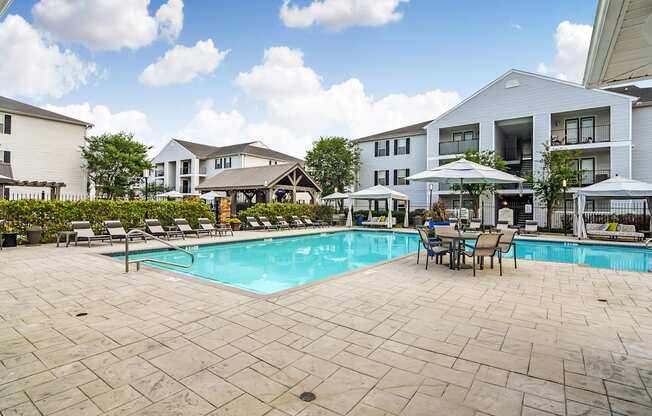 the resort style swimming pool at our apartments at Avalon Apartment Homes, Starkville, MS
