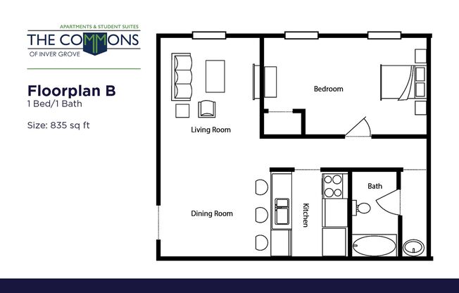 1 bed, 1 bath, 835 sqft, $1,250, Unit 8213 Unit 7