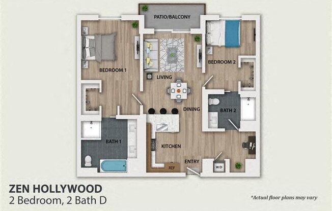 2 beds, 2 baths, 1,265 sqft, $5,375