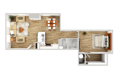 1 bed, 1 bath, 738 sqft, $1,345