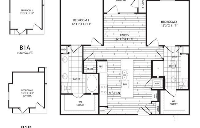 2 beds, 2 baths, 1,081 sqft, $1,805