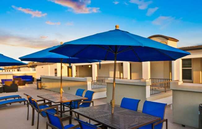 Shaded Outdoor Courtyard Area at Madison Toluca, North Hollywood, CA