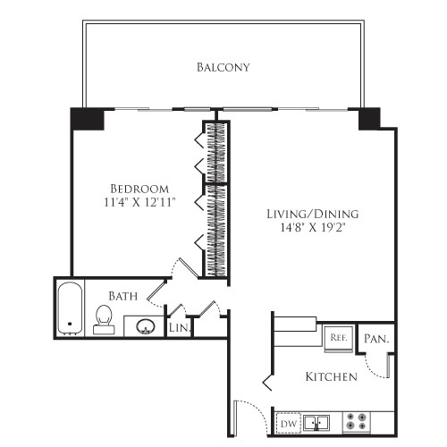 1 bed, 1 bath, 740 sqft, $3,615, Unit 11E