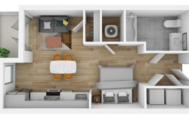 Studio, 1 bath, 457 sqft, $1,507