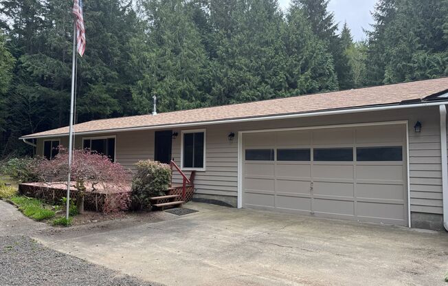 Cozy one story home on beautiful close to town acreage.