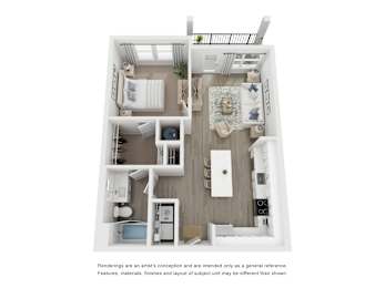 1 bed, 1 bath, 769 sqft, $1,863