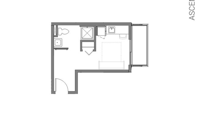 Studio, 1 bath, 243 sqft, $1,121, Unit 218