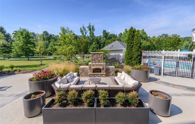 Relaxing Patio Area with Custom Fireplace