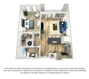 1 bed, 1 bath, 826 sqft, $1,715