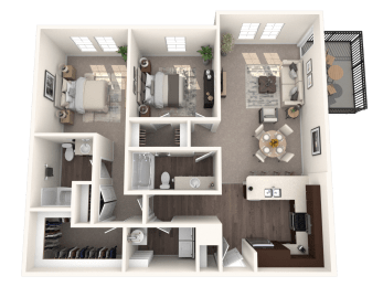 2 beds, 2 baths, 1,186 sqft, $2,227