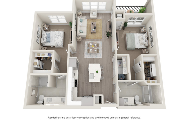 2 beds, 2 baths, 1,082 sqft, $2,745