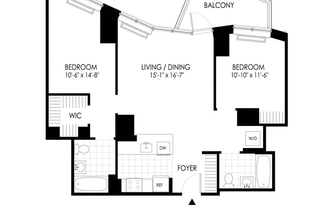 2 beds, 2 baths, $5,985, Unit 1002