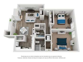 2 beds, 2 baths, 1,133 sqft, $1,434