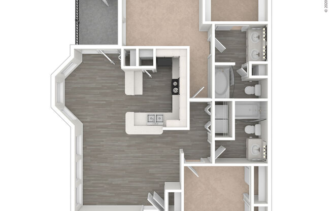 2 beds, 2 baths, 1,140 sqft, $1,329