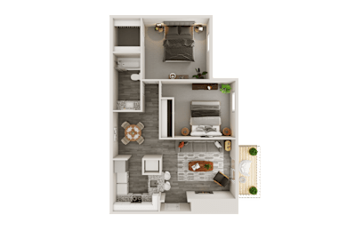 2 beds, 1 bath, 851 sqft, $1,639