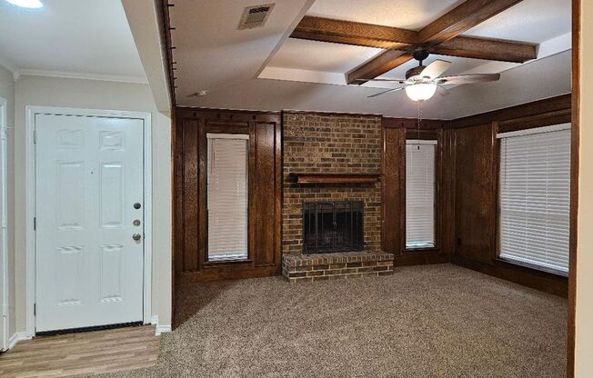 Three bedroom and two bathroom nicely remodeled with new flooring. Large wood fenced backyard