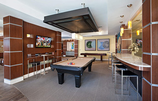 Clubhouse Game Room with Billiards and Shuffleboard