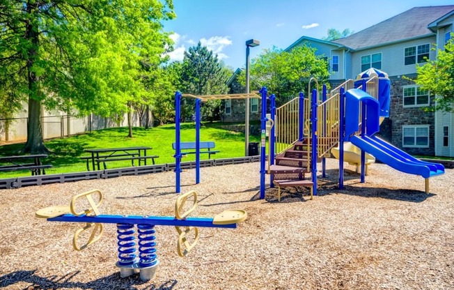 children's playground and outdoor benches