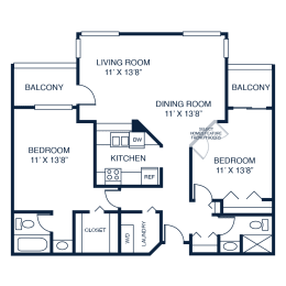 2 beds, 2 baths, 1,197 sqft, $1,795