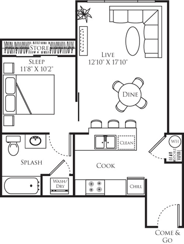 Studio, 1 bath, 657 sqft, $2,192, Unit 627