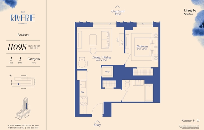 1 bed, 1 bath, $4,665, Unit 1109S