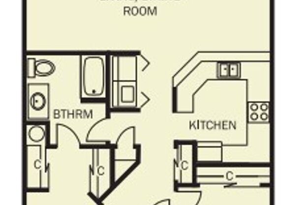 2 beds, 1 bath, 1,010 sqft, $1,525, Unit 477-58