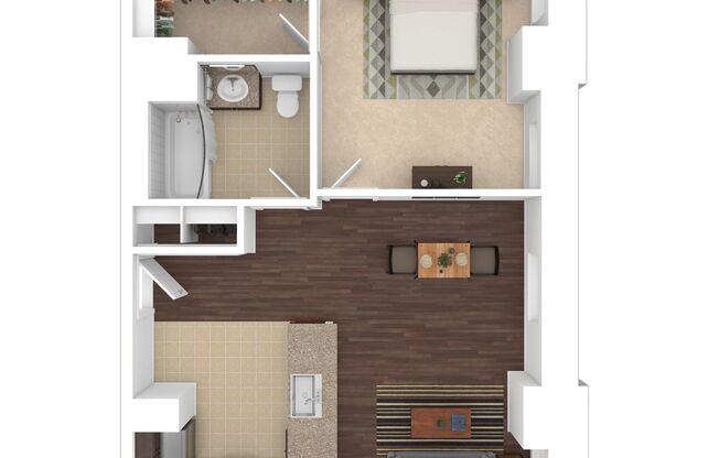 1 bed, 1 bath, 638 sqft, $2,295, Unit M-G6