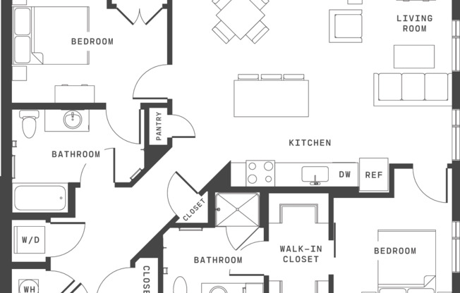 2 beds, 2 baths, 1,150 sqft, $3,320, Unit 4110