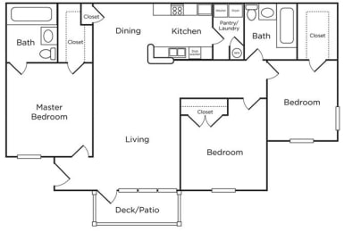  Floor Plan 3 Bed - 2 Bath