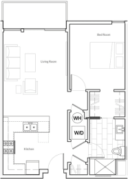 1 bed, 1 bath, 710 sqft, $1,545