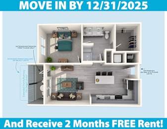 1 bed, 1 bath, 749 sqft, $1,810