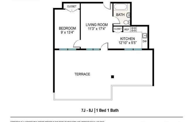 1 bed, 1 bath, $3,025, Unit 8J