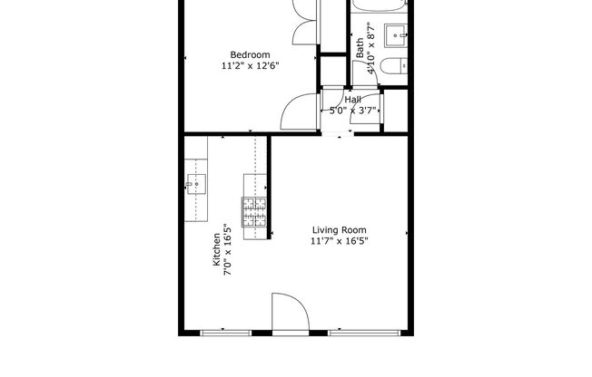 1 bed, 1 bath, 553 sqft, $1,995, Unit 02