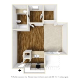 Studio, 1 bath, 519 sqft, $947
