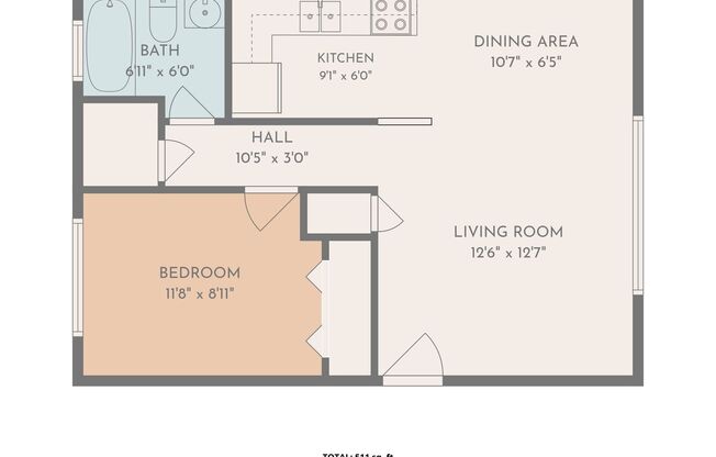 1 bed, 1 bath, 511 sqft, $945, Unit Unit 17