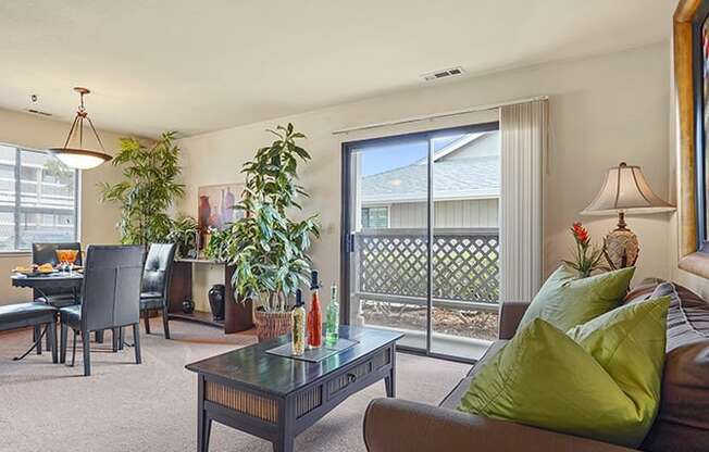 Living Room With Private Balcony at Cypress Landing, Salinas, California