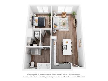 1 bed, 1 bath, 804 sqft, $2,345