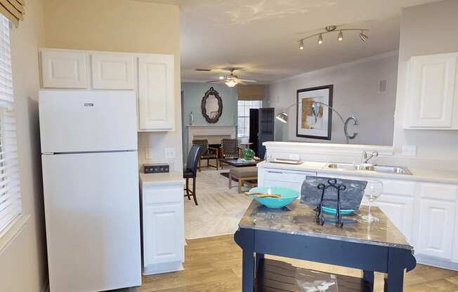 kitchen with a refrigerator