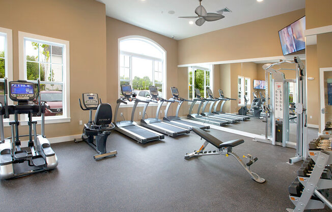 Fitness Center With Modern Equipment at The Waverly at Neptune, Neptune, 07753