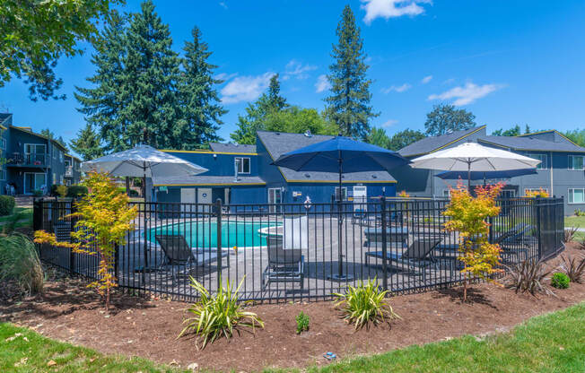 our apartments showcase a beautiful black iron fence