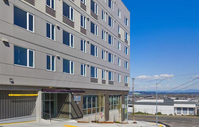 elevation of the building with office space for rent at Jefferson Yards, Tacoma, WA