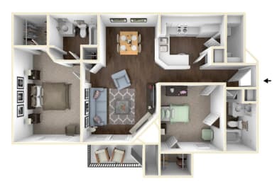 2 beds, 2 baths, 1,198 sqft, $1,616