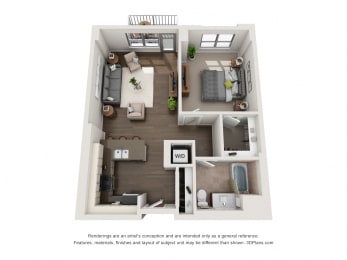 1 bed, 1 bath, 784 sqft, $2,740