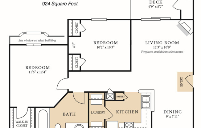 2 beds, 1 bath, 924 sqft, $1,525, Unit 1314- Full ADA