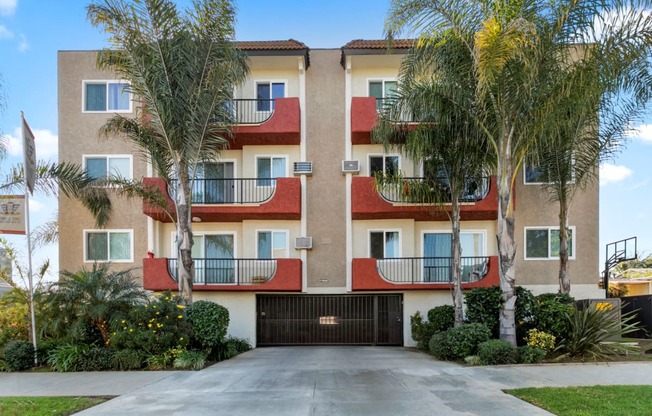 Apartments for Rent in Mar Vista CA - Exterior View of Vista Apartments Building During Daylight Featuring Apartment Balconies