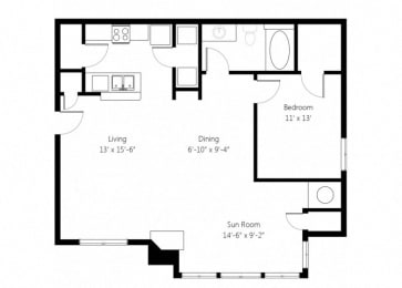 1 bed, 1 bath, 854 sqft, $1,140