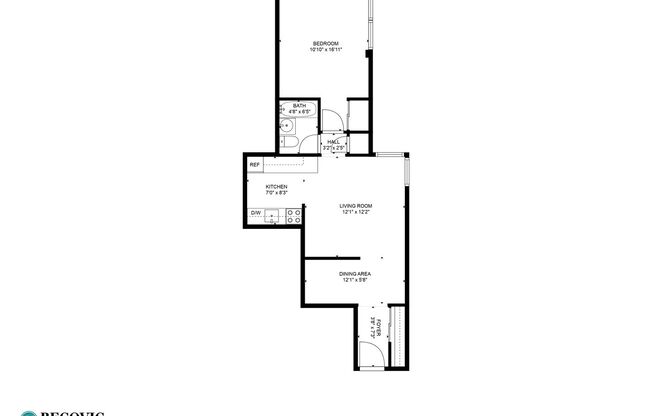1 bed, 1 bath, 485 sqft, $1,625, Unit 101